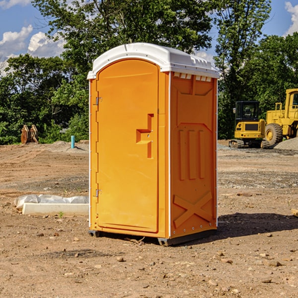 how often are the portable restrooms cleaned and serviced during a rental period in Hinckley